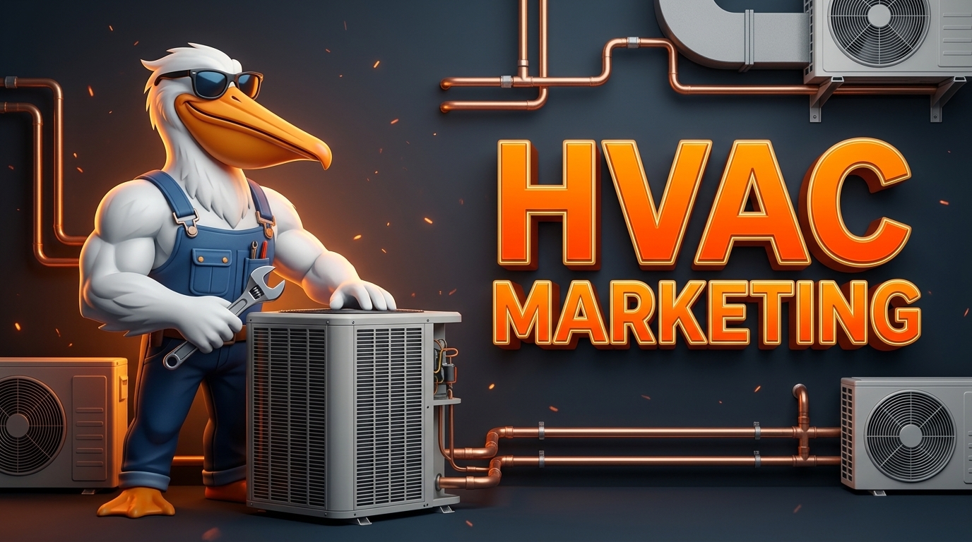 HVAC Marketing Sarasota - Pelican Mascot Servicing Central AC Unit